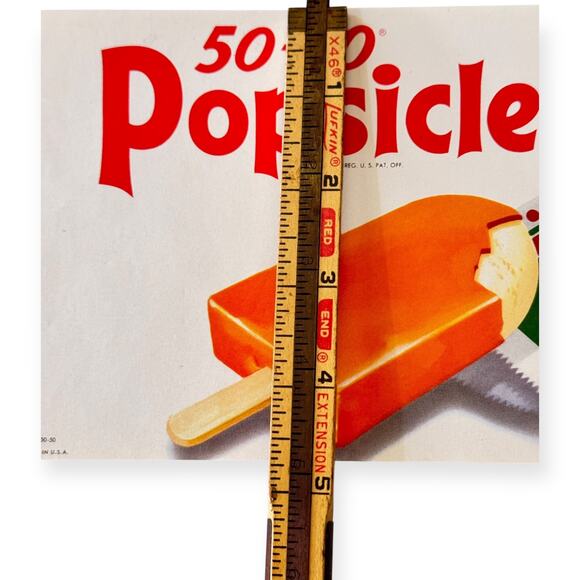 1950s Popsicle 50-50 Litho Diner Store Sign Vintage Ice Cream Joe Lowe Original - Picture 11 of 13